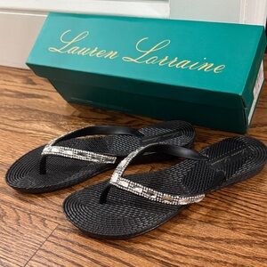 Lauren Lorraine Black “Gigi” Flip Flops